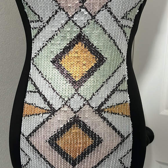 LSTR Strapless Aztec Print Strapless Sequin Bodycon Mini Dress - Picture 3 of 11